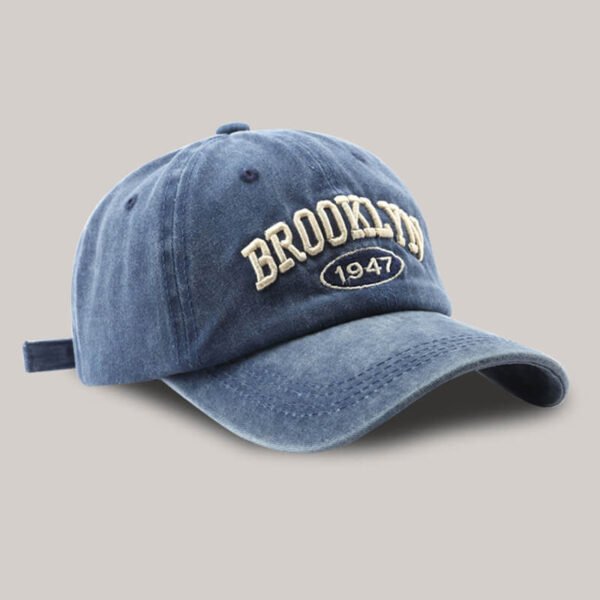 Custom Vintage Embroidered Curved-Brim Baseball Cap - Style 1E6878 - product detail view 3 Custom Vintage Embroidered Curved-Brim Baseball Cap - Style 1E6878 - product detail view 3