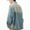 Custom Faded Denim Overshirt Jacket with Flap Pockets - Style 3A1C0D - product detail view 5 Custom Faded Denim Overshirt Jacket with Flap Pockets - Style 3A1C0D - product detail view 5
