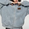 Custom Hooded Faux Lamb Fleece Zip Jacket - VWW-FJ01 - Style 26AE03 - product detail view 7 Custom Hooded Faux Lamb Fleece Zip Jacket - VWW-FJ01 - Style 26AE03 - product detail view 7