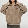Custom Hooded Faux Lamb Fleece Zip Jacket - VWW-FJ01 - Style 26AE03 - product detail view 8 Custom Hooded Faux Lamb Fleece Zip Jacket - VWW-FJ01 - Style 26AE03 - product detail view 8