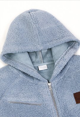 Custom Hooded Faux Lamb Fleece Zip Jacket - VWW-FJ01 - Style 26AE03 - product detail view 9 Custom Hooded Faux Lamb Fleece Zip Jacket - VWW-FJ01 - Style 26AE03 - product detail view 9