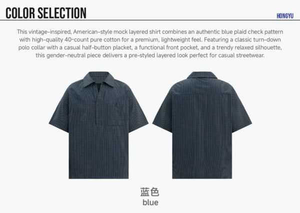 Custom Faux-Layered Collar Polo Shirt | - Style 764B34 - product detail view 7 Custom Faux-Layered Collar Polo Shirt | - Style 764B34 - product detail view 7