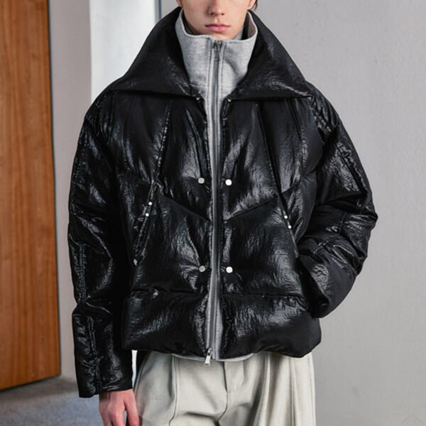 Custom Faux Two-Piece Mock-Neck Puffer Jacket - Style 023B7D - product detail view 3 Custom Faux Two-Piece Mock-Neck Puffer Jacket - Style 023B7D - product detail view 3