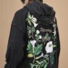 Custom Black Flame Applique Pullover Hoodie - Style 02CE18 - product detail view 2