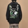 Custom Black Flame Applique Pullover Hoodie - Style 02CE18 - product detail view 3
