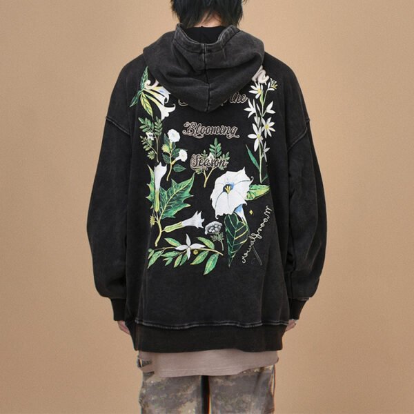 Custom Black Flame Applique Pullover Hoodie - Style 02CE18 - product detail view 3