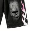 Custom Flame Graphic Distressed Cropped Shorts - Style 817958 - product detail view 6 Custom Flame Graphic Distressed Cropped Shorts - Style 817958 - product detail view 6