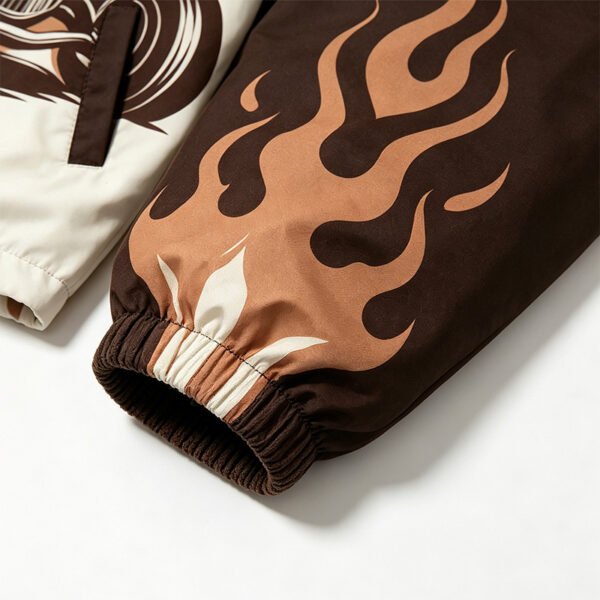Custom Flame Panel Streetwear Bomber Jacket - Style 954096 - product detail view 4