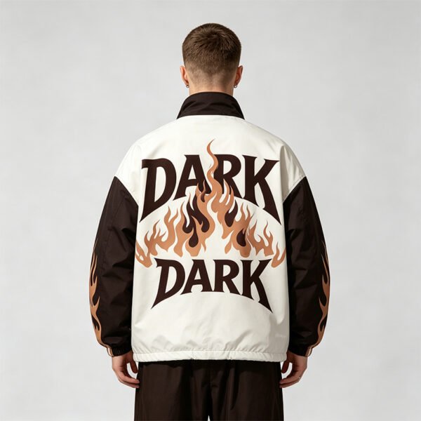 Custom Flame Panel Streetwear Bomber Jacket - Style 954096 - product detail view 6