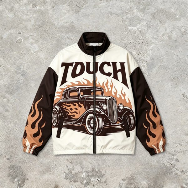 Custom Flame Panel Streetwear Bomber Jacket - Style 954096 - product detail view 9