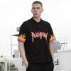Custom Flame Sleeve Graphic Polo Shirt - Style AFE9A2