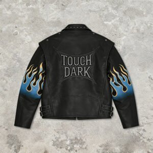 Custom Flame Sleeve Embossed PU Biker Jacket | VW-E1A2 - Style E1A2A7