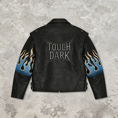 Custom Flame Sleeve Embossed PU Biker Jacket | VW-E1A2 - Style E1A2A7 Custom Flame Sleeve Embossed PU Biker Jacket | VW-E1A2 - Style E1A2A7