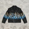 Custom Flame Sleeve Embossed PU Biker Jacket | VW-E1A2 - Style E1A2A7 - product detail view 2 Custom Flame Sleeve Embossed PU Biker Jacket | VW-E1A2 - Style E1A2A7 - product detail view 2