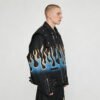Custom Flame Sleeve Embossed PU Biker Jacket | VW-E1A2 - Style E1A2A7 - product detail view 3 Custom Flame Sleeve Embossed PU Biker Jacket | VW-E1A2 - Style E1A2A7 - product detail view 3