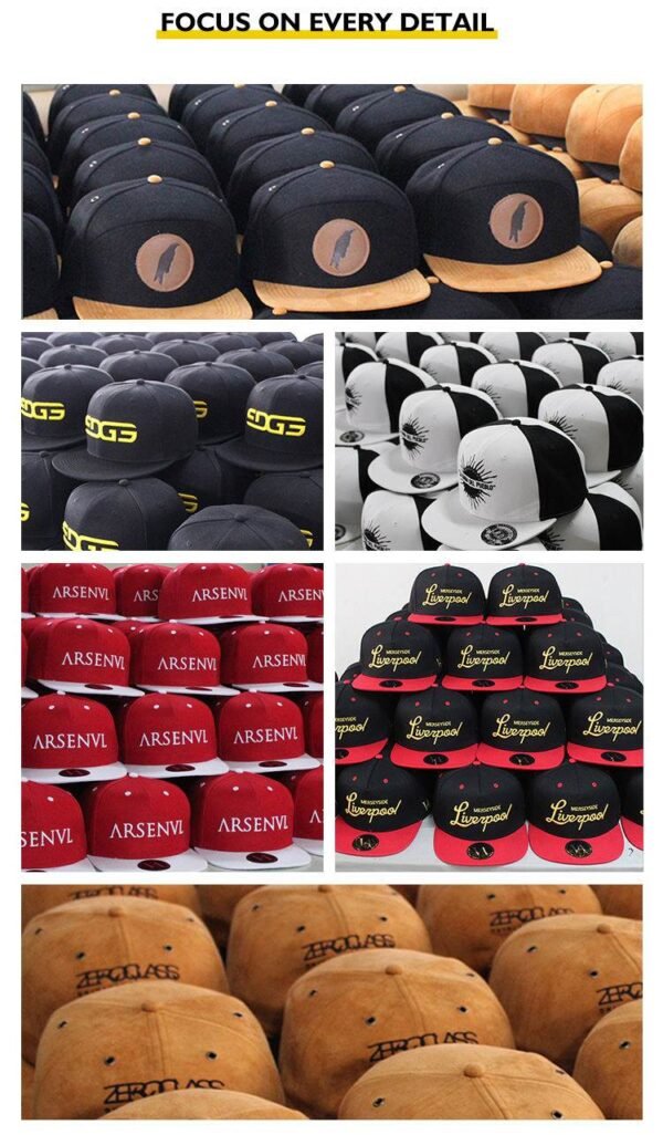Custom Flat-Brim Embroidered Snapback Cap H833 - Style 336E25 - product detail view 3