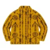 Custom Mustard Patterned Fleece Jacket - Style AC493A - product detail view 3 Custom Mustard Patterned Fleece Jacket - Style AC493A - product detail view 3