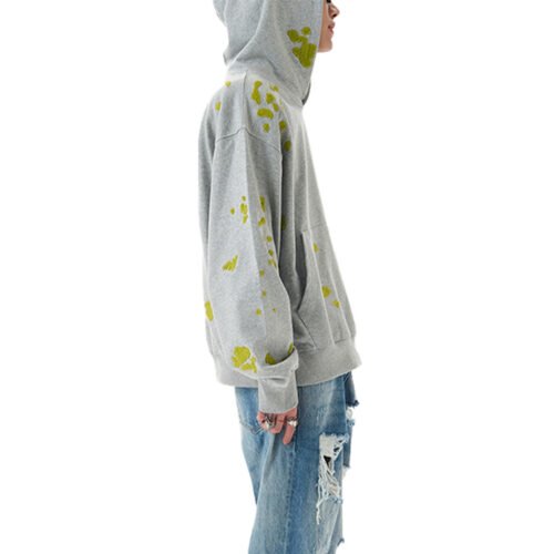 Custom Gray Flocked Detail Pullover Hoodie - Style 6C2061 Custom Gray Flocked Detail Pullover Hoodie - Style 6C2061