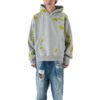 Custom Gray Flocked Detail Pullover Hoodie - Style 6C2061 - product detail view 2