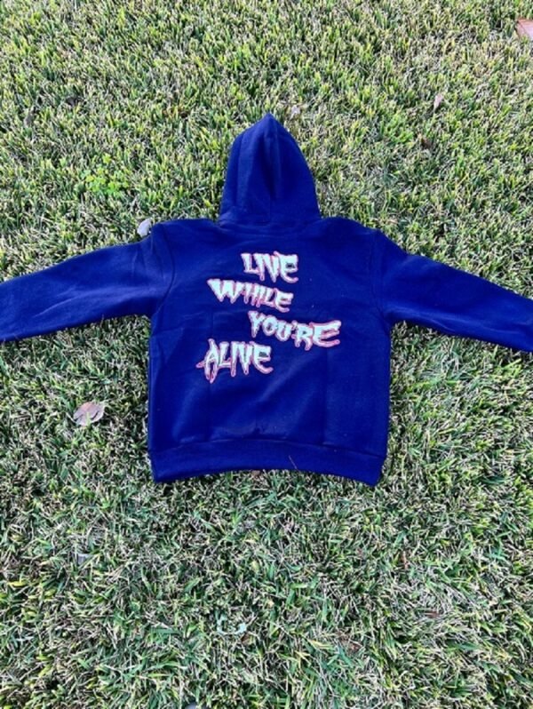 Custom Foam Print Drawstring Pullover Hoodie | - Style 171091 - product detail view 4