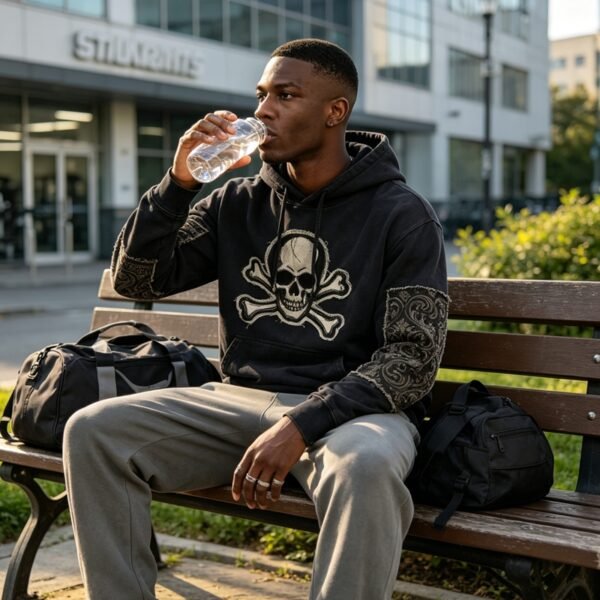 Custom Frayed Skull Applique Pullover Hoodie - VW-03CF - Style 03CF8F - product detail view 5 Custom Frayed Skull Applique Pullover Hoodie - VW-03CF - Style 03CF8F - product detail view 5