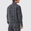 Custom Frayed Script Print Zip-Front Jacket - Style 9BF98F Custom Frayed Script Print Zip-Front Jacket - Style 9BF98F