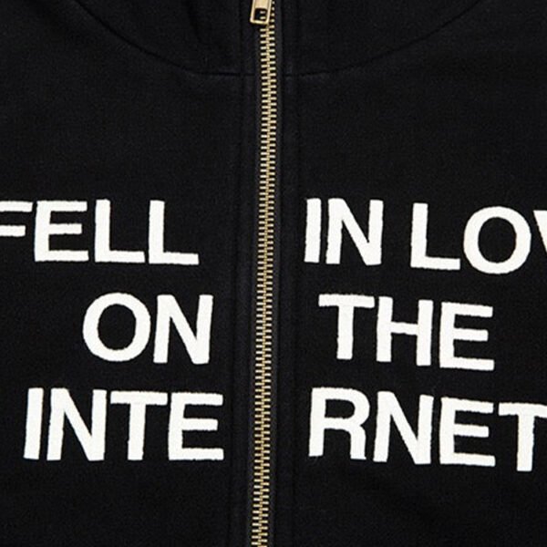 Custom Frayed Script Print Zip-Front Jacket - Style 9BF98F - product detail view 8 Custom Frayed Script Print Zip-Front Jacket - Style 9BF98F - product detail view 8
