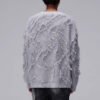 Custom Fringe Jacquard Crew Neck Sweater - Style DF2B5F - product detail view 3