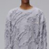 Custom Fringe Jacquard Crew Neck Sweater - Style DF2B5F - product detail view 4