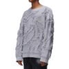 Custom Fringe Jacquard Crew Neck Sweater - Style DF2B5F - product detail view 5