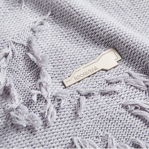 Custom Fringe Jacquard Crew Neck Sweater - Style DF2B5F - product detail view 7