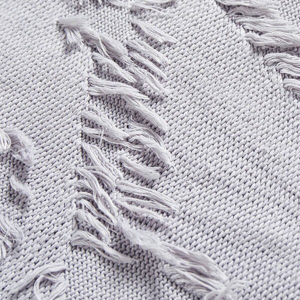 Custom Fringe Jacquard Crew Neck Sweater - Style DF2B5F - product detail view 8