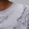 Custom Fringe Jacquard Crew Neck Sweater - Style DF2B5F - product detail view 9