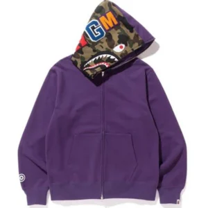 Custom Purple Full-Zip Hooded Sweatshirt - Style 7F80D4
