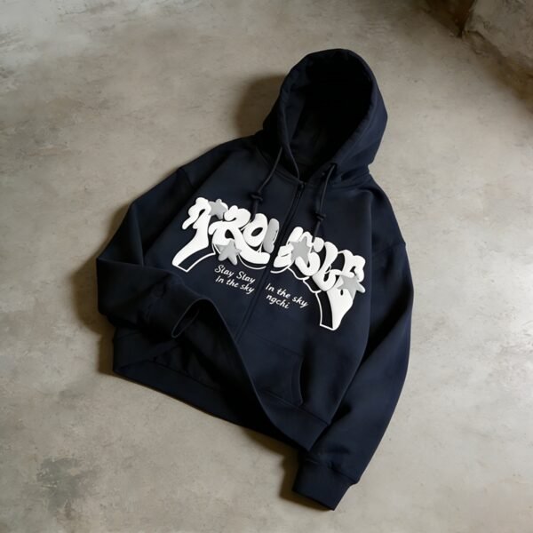 Custom Full-Zip Puff Graphic Streetwear Hoodie - Style 39C597 - product detail view 5 Custom Full-Zip Puff Graphic Streetwear Hoodie - Style 39C597 - product detail view 5