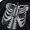 Custom Full-Zip Skeleton Butterfly Hooded Jacket - Style 8111EA - product detail view 2