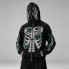 Custom Full-Zip Skeleton Butterfly Hooded Jacket - Style 8111EA - product detail view 4