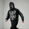 Custom Full-Zip Skeleton Butterfly Hooded Jacket - Style 8111EA - product detail view 5