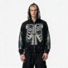 Custom Full-Zip Skeleton Butterfly Hooded Jacket - Style 8111EA - product detail view 7