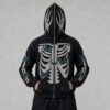 Custom Full-Zip Skeleton Butterfly Hooded Jacket - Style 8111EA - product detail view 8