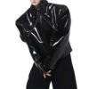 Custom Glossy Zip-Front Moto Jacket - Style 8B241C - product detail view 2