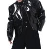 Custom Glossy Zip-Front Moto Jacket - Style 8B241C - product detail view 5