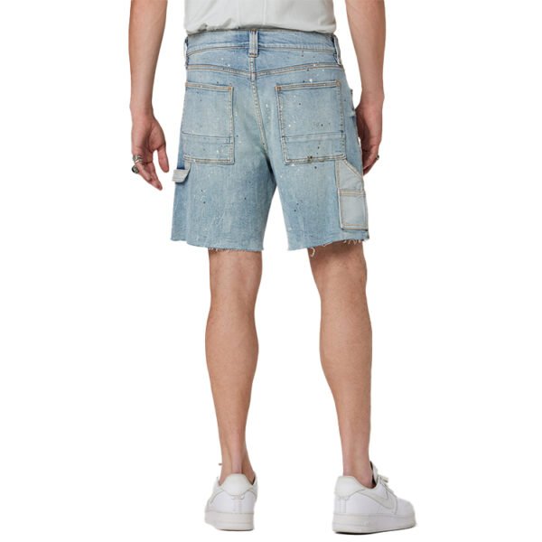 Custom Distressed Panel Denim Cargo Shorts - Style CB0371 - product detail view 3