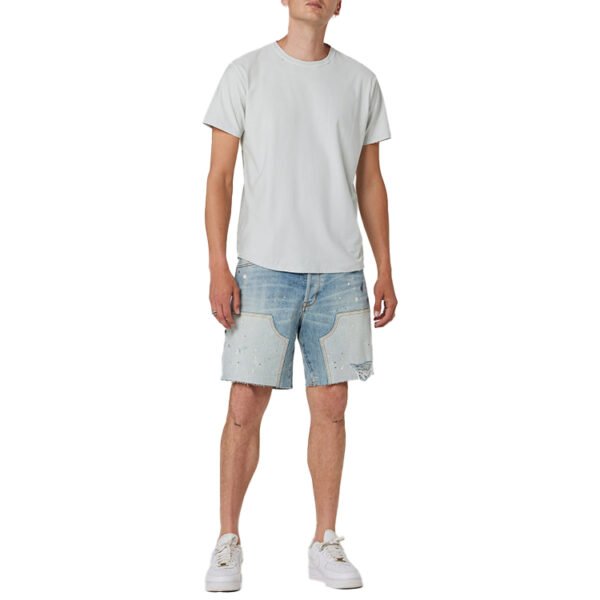 Custom Distressed Panel Denim Cargo Shorts - Style CB0371 - product detail view 4
