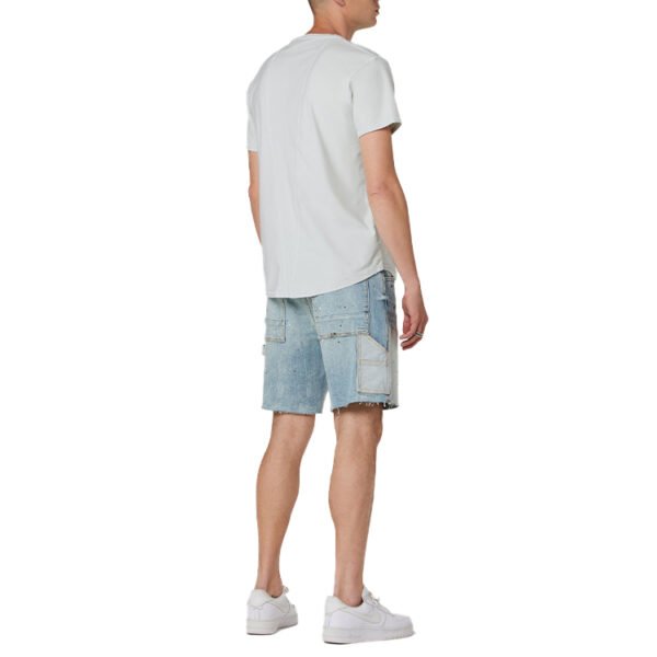 Custom Distressed Panel Denim Cargo Shorts - Style CB0371 - product detail view 5