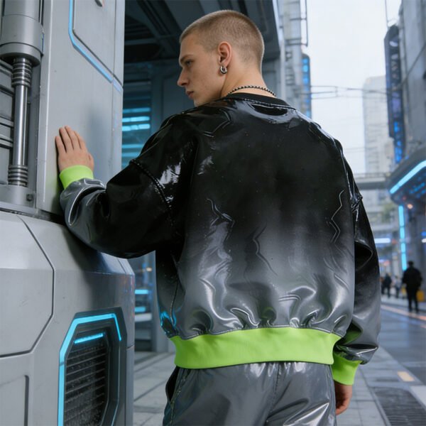 Custom Gradient Gel-Print Bomber Jacket - Style AC4B88 - product detail view 6 Custom Gradient Gel-Print Bomber Jacket - Style AC4B88 - product detail view 6