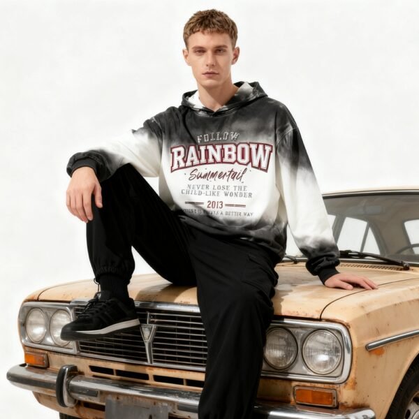 Custom Gradient Graphic Panel Pullover Hoodie - Style 7D68C0 - product detail view 6 Custom Gradient Graphic Panel Pullover Hoodie - Style 7D68C0 - product detail view 6