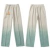 Custom Gradient Loose-Leg Terry Pants - VW-209F5E - Style 209F5E Light beige and green gradient terry pants with a letter 'A' patch