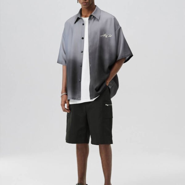 Custom Gradient Oversized Woven Shirt - Style E9EE36 - product detail view 9