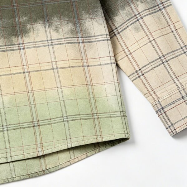 Custom Gradient Plaid Long-Sleeve Pocket Shirt - Style D0A356 - product detail view 7